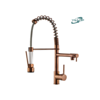 Torneira Rosa Dourada Cozinha Gourmet Luxo Brilhante Misturador Com Flexivel Bica Yesop
