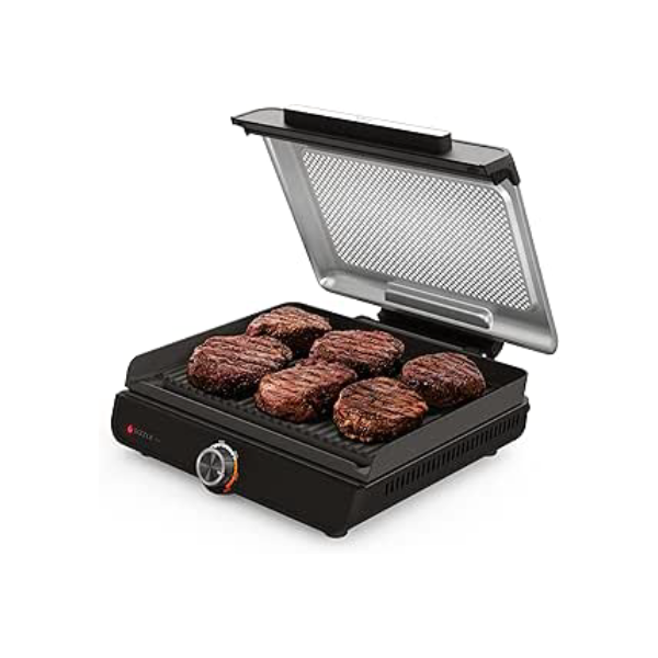 Ninja Sizzle Smokeless Indoor Grill 127V – Sem Fumaça, Antiaderente, Até 260°C, Fácil de Limpar.
