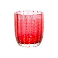 2 Copos Wolff Orquídea De Vidro Vermelho 300ml