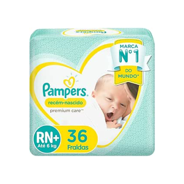 Fralda Pampers Premium Care RN+ - 36 fraldas
