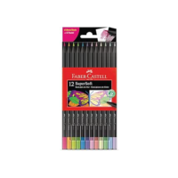 EcoLápis de Cor Supersoft 6 Neon + 6 Pastel, Faber-Castell, 120712SOFTNP, Supersoft, Multicolorido, 12 Contagem (Pacote de 1)