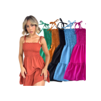 Vestido Soltinho Verão Delicado Curto Rodado de Lastex