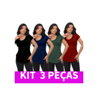 KIT 3  Blusa tapa Bumbum de Viscolycra