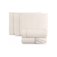 Jogo de Cama Casal King Size Percal 400 Fios Ponto Palito 04 Peças, Antiácaro, Não faz bolinha Toque Extra Macio (Palha)