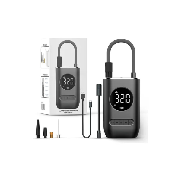 Compressor De Ar Mini Com Display Digital E Função De Pré-ajuste De Pressão Netbuy
