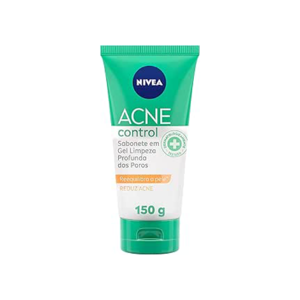 NIVEA Sabonete Facial em Gel Acne Control 150g - Controla a oleosidade, ajuda a desobstruir os poros, remove células mortas, reduzir a vermelhidão da acne e promove sensação de pele hidratada