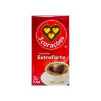 3 Corações Café Torrado e Moído Extra Forte, 500g vácuo