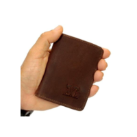 Carteira Porta Cartão Slim Maculina Couro Legitimo Envio Já - Marrom
