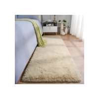 Passadeira Corredor 2,00x0,60 Tapete Super Peludo Beira De Cama Sala Quarto Bege