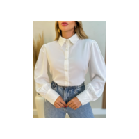 Camisa Social feminina manga longa Branca - Camisa Branca Feminina
