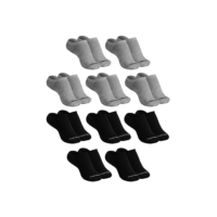 MASH Kit 10 Pares de Meia Soquete Invisível Algodão Respirável, 5 Cinzas - 5 Pretas, 28-33
