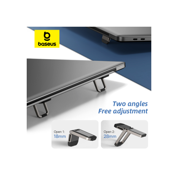 Baseus-Suporte Portátil De Alumínio Para Laptop, Suporte Para Computador De Mesa, Suporte Para Notebook, Macbook Pro, iPad, 10-18 ", 2Pcs