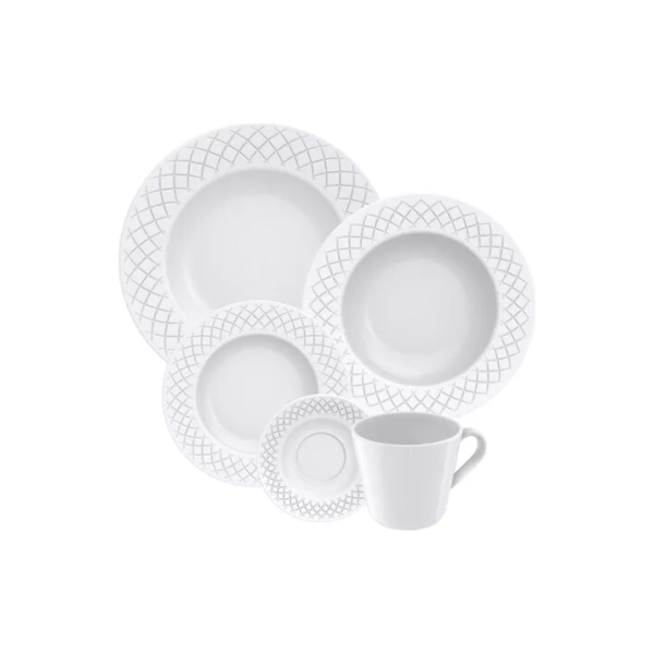 Aparelho de Jantar Ingrid em Porcelana 20 Peças Cor Branco Tramontina