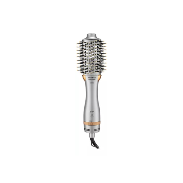Escova Secadora Britânia Bes33sd Compact 4 Em 1 Bivolt 1300w Cor Prata e dourado 110V/220V