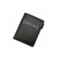 Death Note Anime Carteira curta de couro PU preto e porta-moedas para meninos e meninas presente