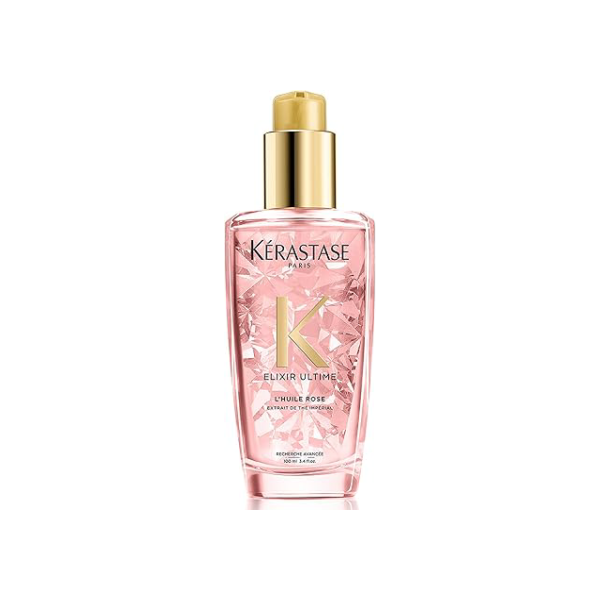 Kérastase Óleo Elixir Ultime L'Huile Rose, Todos os tipos de cabelos, Nutrição, brilho, Mix de 4 Óleos Preciosos, 100 ml