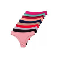 Kit 10 Calcinha Feminina De Algodão Tanga Lisa Conforto Vies