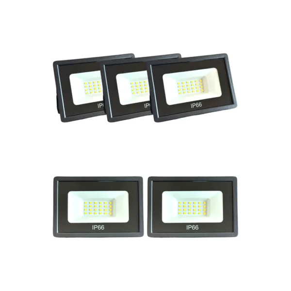 Kit 5 Refletor Led 200w Holofote Bivolt  Luz Frio 220v