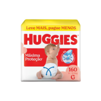 Fralda Descartável Huggies Máxima Proteção Tamanho G 160 unidades – Nova fralda Supreme Care aberta com tecnologia Xtra-Flex, canais em X que se adaptam aos movimentos e máxima proteção sem fralda caída (embalagem pode variar)
