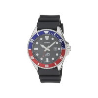 Casio Série MDV106 | Relógio analógico unissex | 200 m WR | Caixa de aço inoxidável | Pulseira de resina | 2 ponteiros analógicos (HR, min, SEC) | Exibição da data | Coroa rosqueada/parte traseira da