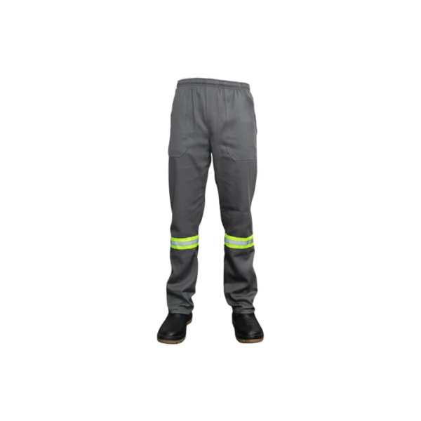Calça De Uniforme Brim Grosso Com Faixa Refletiva Trabalho