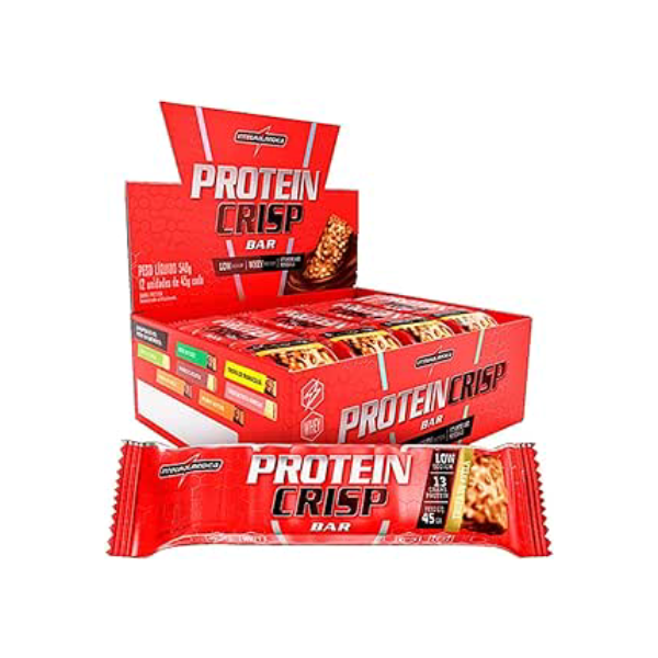 Integralmedica Crisp Bar Sabor Trufa de Avelã, Caixa 12 Unidades (540g)