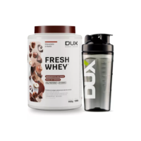 Fresh Whey Chocolate Belga E Avelã 900g + Coqueteleira Dux Nutrition