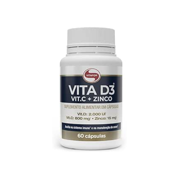 Vitafor - Vita D3 Vit.C + Zinco - 60 Cápsulas