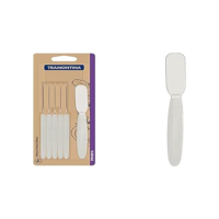 Conjunto De Espátulas Para Manteiga Tramontina Ipanema Com Lâminas Em Aço Inox E Cabos De Polipropileno Branco 6 Peças
