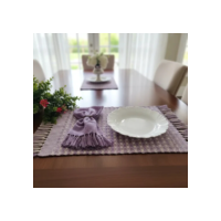 Kit Jogo Americano Luxo Franja 12pçs. Decoração Mesa Posta