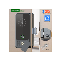 Raykube g18 tuya bluetooth fechadura da porta inteligente impressão digital fechadura eletrônica app/cartão ic/senha desbloqueio para porta de aço/madeira