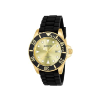 Invicta Relógio masculino de quartzo de aço inoxidável Pro Diver com pulseira de silicone, preto, 22 (modelo: 90302)