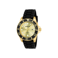 Invicta Relógio masculino de quartzo de aço inoxidável Pro Diver com pulseira de silicone, preto, 22 (modelo: 90302)