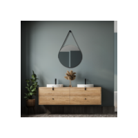 Espelho Adnet 50cm com Alça e Suporte para Banheiro Sala Lavabo Hall