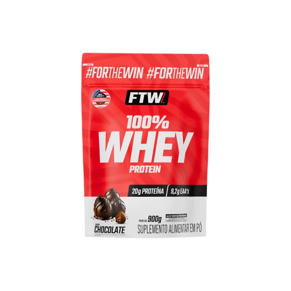 100% Whey Protein Refil 900g Sabor Chocolate - FTW