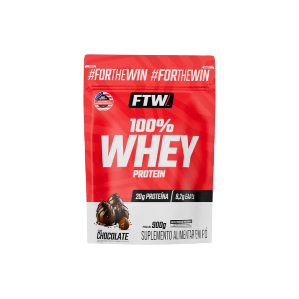 100% Whey Protein Refil 900g Sabor Chocolate - FTW