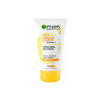 Sabonete Limpeza Facial Vitamina C Antioleosidade Limpa Profundamente, Remove Oleosidade e Maquiagem Efeito Matte Reduz Marcas Uniform & Matte Garnier 120g