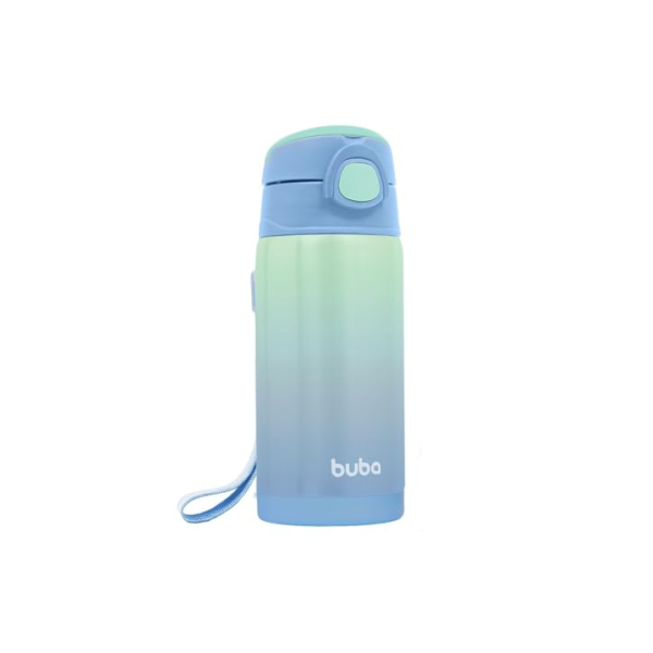 Buba Copo Térmico Parede Dupla Com Canudo - Azul