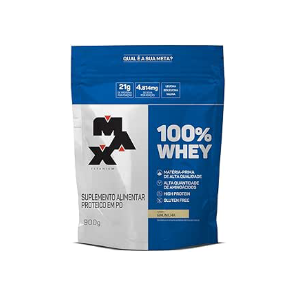 100% Whey Refil (900G) - Baunilha - Max Titanium