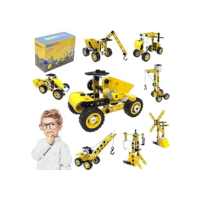 Kits de Blocos Construir e Montar de Aprendizagem Brinquedo STEM Infantil (100 Peças Amarelo)