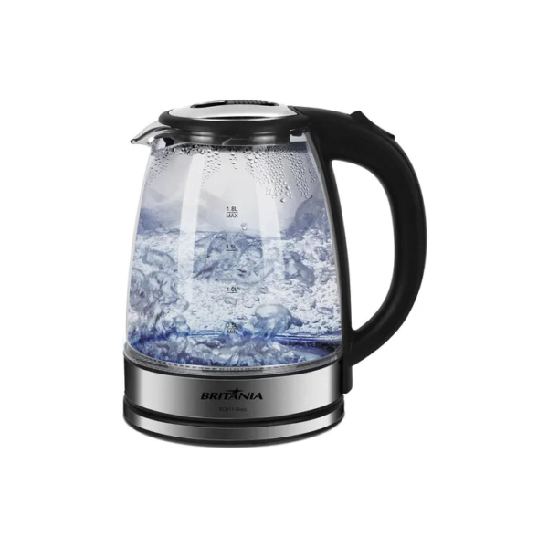 Chaleira Elétrica Britânia BCH11 Glass de 1,8L, 1150W de Potência e Jarra de Vidro -