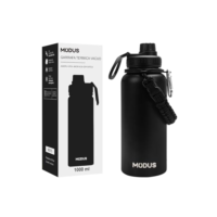 MODUS Garrafa Térmica Esportiva De Aço Inoxidável Com Isolamento A Vácuo De 1000ML (Preto)