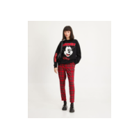 Calça Cenoura Alfaiatada com Estampa Xadrez Vermelho