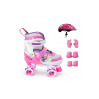 Patins Quad Stitch 4 Rodas Infantil Tamanho Regulável Rodinhas Led Com Bolsa + KIT PROTEÇÃO