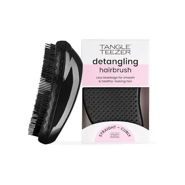 Tangle Teezer - Escova de cabelo desembaraçadora The Original Panther Black, para todos os tipos de cabelo, úmido e secos, Cor: Preta