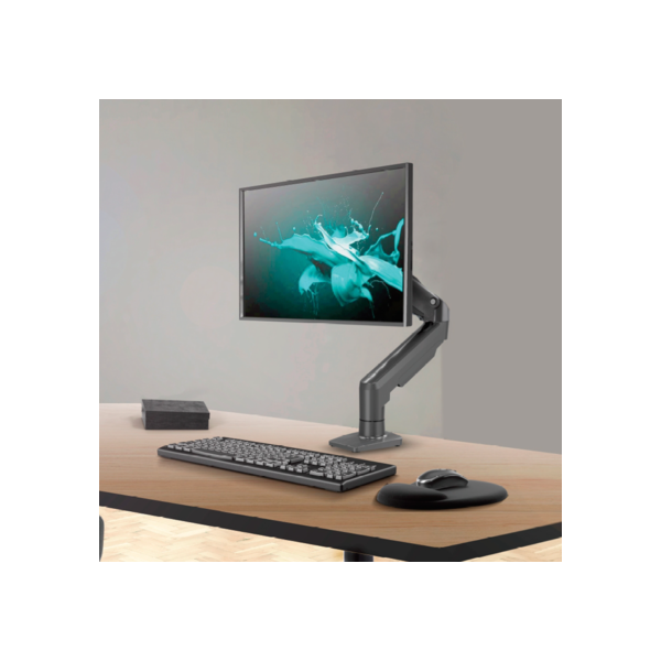 Suporte Ergonômico de Mesa, Monitor 17" a 35", Pistão a Gás, Suporte Até 9kg, Cinza, F80N, ELG