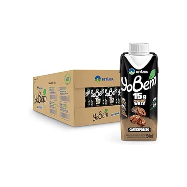 Pack YoBem Bebida Proteica Café Expresso 15g de Proteínas Whey - 24 Unidades