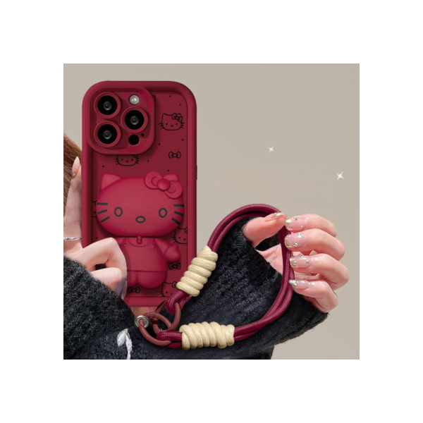 Para Samsung S20 S21 S23 S24 FE S22 S25 Plus Ultra A53 A34 A35 A30S Kitty Espelho Caso De Telefone Macio Com Alça De Mão