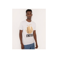 camiseta de algodão manga curta one piece branca