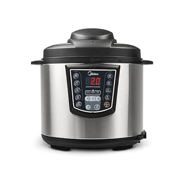 Midea Panela de Pressão Elétrica 6L Digital, Inox/Preto, 220v